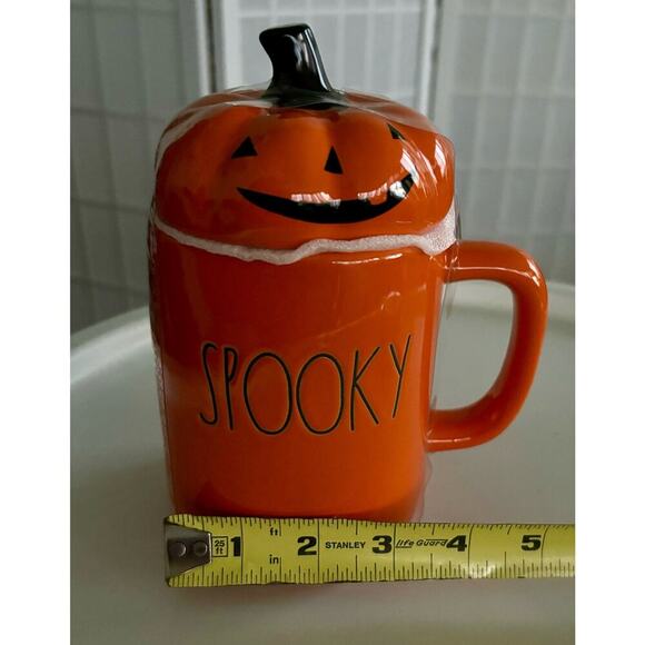 Rae‎ Dunn SPOOKY Orange Halloween Mug w/ Pumpkin Lid Sealed NWT - Picture 6 of 6